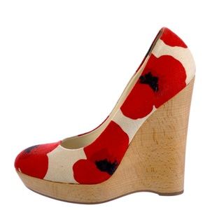 •   Yves Saint Laurent Canvas Red Floral Wedges
Worn only twice